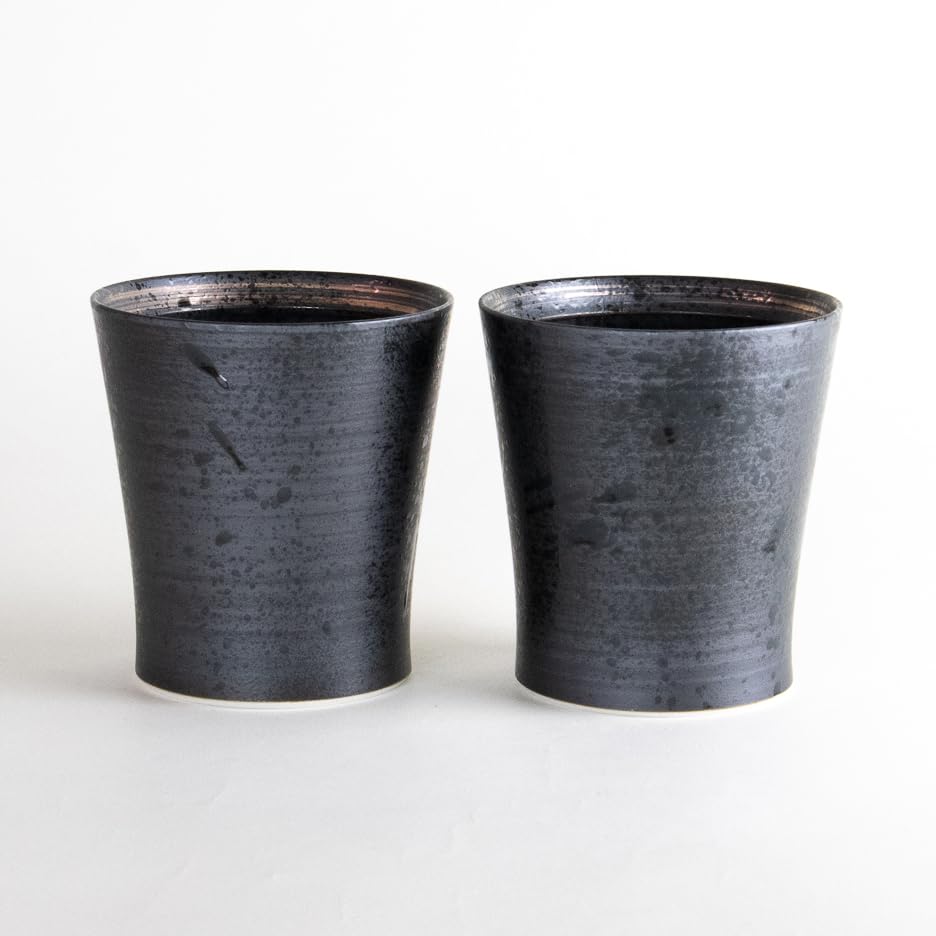 Golden Wedding Anniversary Gift: Arita Ware Tumblers, Pair, Unkaku Gold, Free Cup, Gift Tag and Message Card Included, Wooden Box