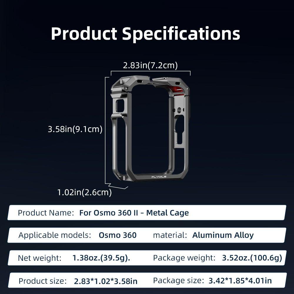 1/4" Threads Expansion Protective Frame Case for DJI Osmo 360 II/Osmo 360 Action Camera Accessories
