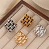 Stainless Steel Weave Wide Rings For Women Men 316L Black White Glaze Couple Rings Man Woman Female Ring Luxury Quality Jewelry