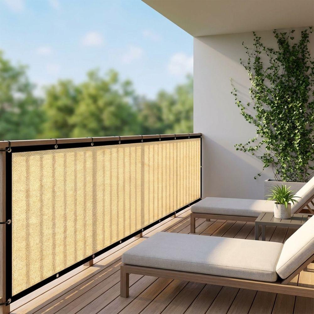 Dust-proof Balcony Fence Privacy Shade Screen Sun Protection Windscreen Mesh Cover  Outdoor Garden