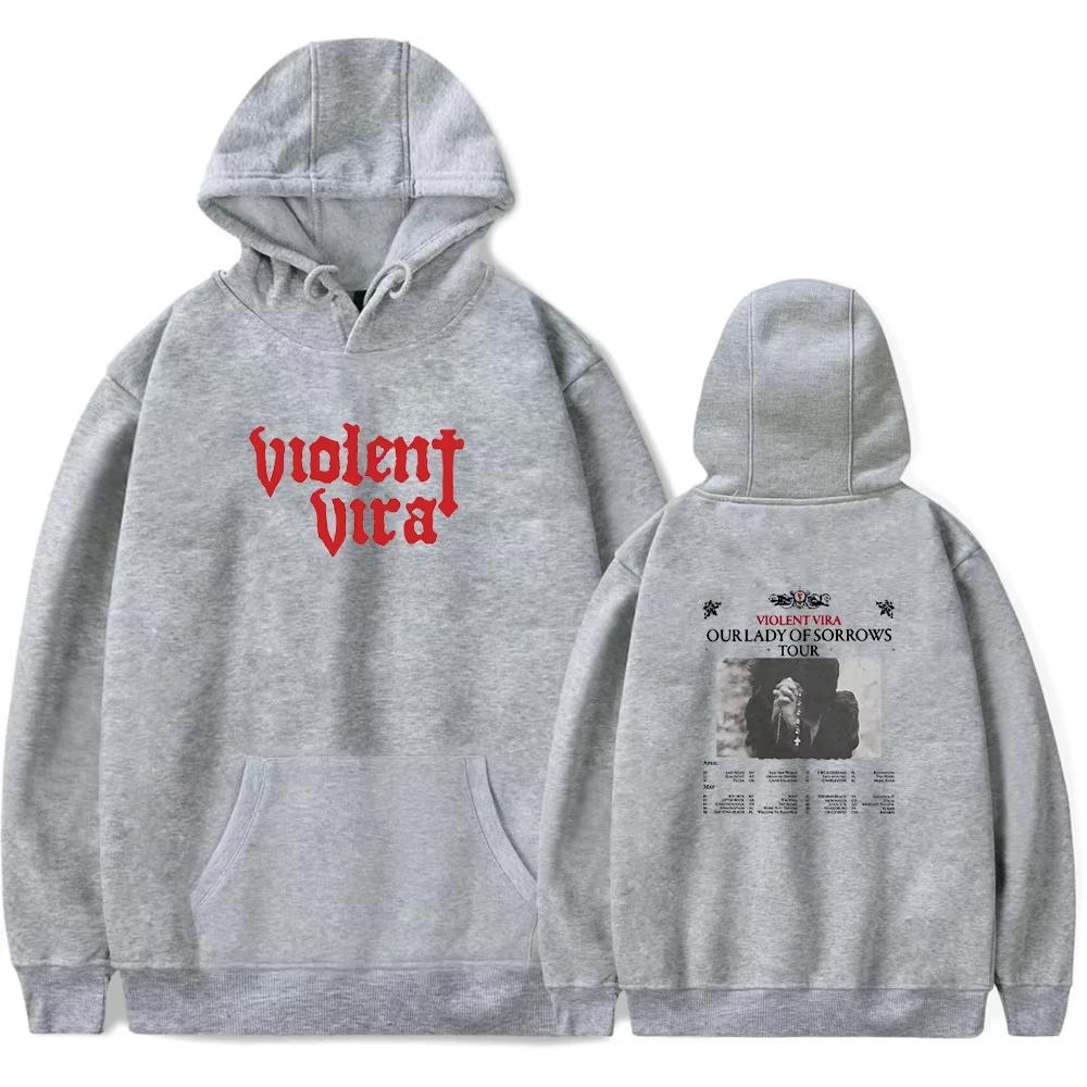 2026 Hot Sale Violent Vira Merch Our Lady of Sorrows Tour Hoodie Men Women Hip Hop Harajuku Hoodie Trendy Streetwear for Daily Looks