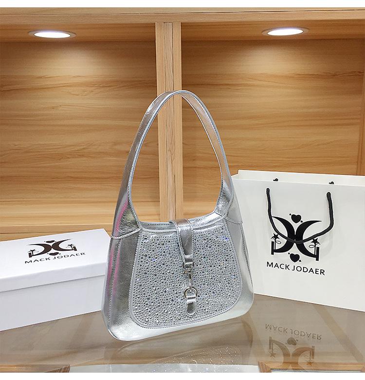 Kadınlar İçin Üst Düzey Taşlı Fransız Baget Omuz Çantası - 2025 Yeni Moda İş Gidip Gelme Tarzı