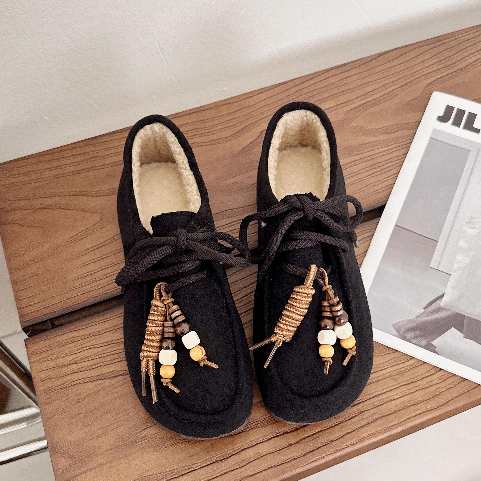 

Женские мокасины с нескользящей подошвой, зимние ботинки, теплые зимние короткие ботинки для женщин, уличные, с меховой подкладкой, из искусственной замши, с пушистой флисовой подкладкой, обувь для ходьбы 41