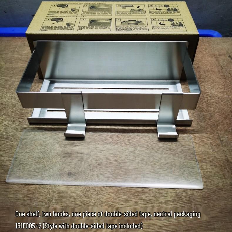 Moisture-Resistant, Anti-Corrosion 304 Stainless Steel Nail-Free Bathroom Shelf