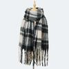 Autumn and winter new mohair plaid scarf women's thickened high-end imitation cashmere scarf atmosphere warm scarf