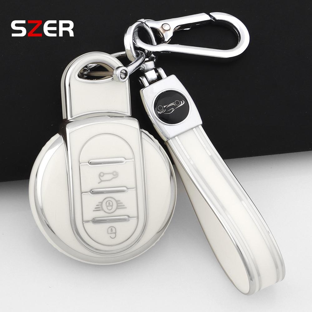 Pink Tpu Car Key Case Cover Protection Shell For Bmw Mini Coopers One Jcw F56 F55 F54 F57 F60 R55 R56 R57 R58 R59 R60 S Roadster