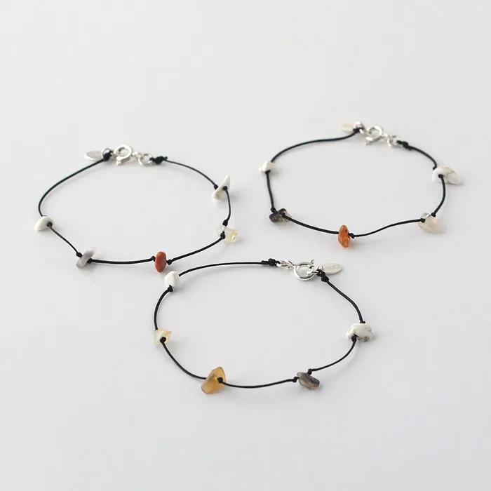 rough stone string bracelet