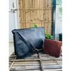 New Leather Vintage Black Messenger Shoulder Laptop Bag Briefcase (Free Sling Brown Bag Size - 9 X 7 X 3 In )