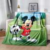 1pc Mickey Mouse Soccer Star Flannel Blanket Soft Warm Throw Blanket for Bedroom Living Room Bed Travel Camping Picnic Gift. MT71501161