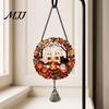 Pumpkin Hanging Decoration Halloween Acrylic Decoration, Cartoon Ghost Ornament with Reusable Holiday Ornaments Bell, Suncatcher Decor for Indoor