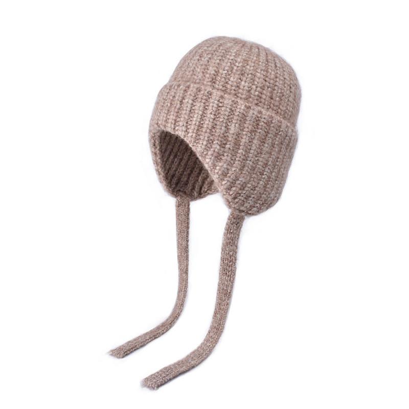 Knit Hat For Women Winter Warmth Windproof Wool Blend Casual Ear Coverage