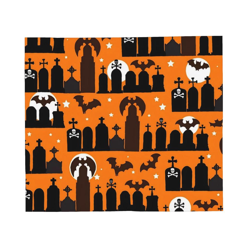 Halloween Blanket Flannel Gothic Bats Ghosts Witch Soft Throw Blanket for Home Couch Bed Rug