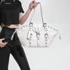 Rivet Metal Buckle Drawstring Tote Bag Women's Shoulder Bag