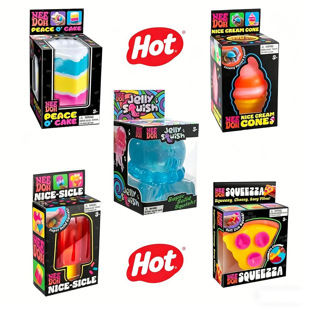Schylling Needoh Nice Cube Sensorisk Nice-Sicle Stresslindring Squishy Terning Anti-Angst Klemmeobjekt For Fokus ADHD-Befolkningen