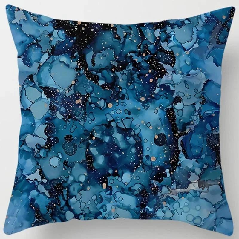 Blue Ink Style Decorative Pillowcase Home Bedding Decorative Cushion Pillowcase
