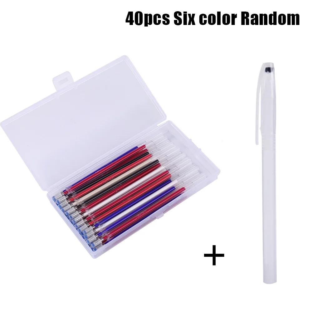 40Pcs Coarse Rod Heat Erasable Marking Pen Fabric Sewing 13cm High Temperature Disappearance Refill Marker Pen