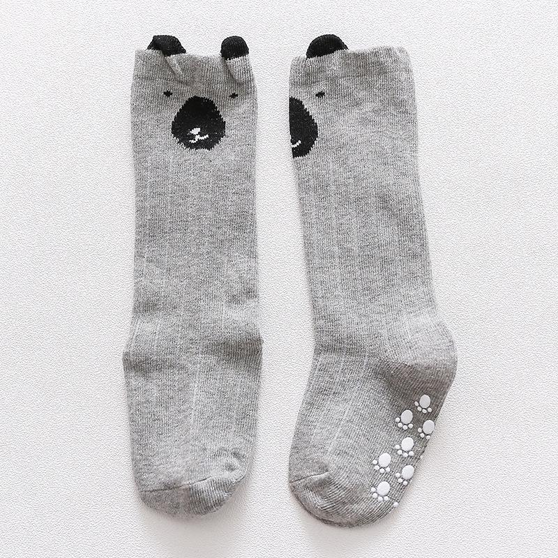 Children's Non-Slip Knee-High Cotton Socks Set