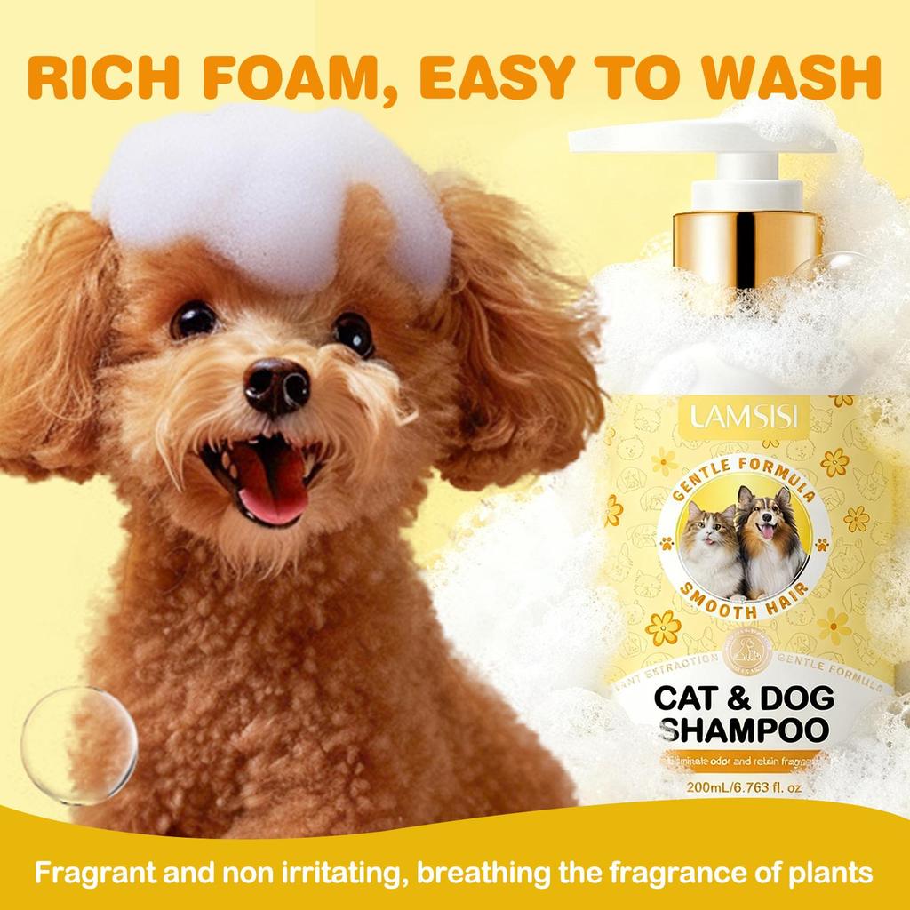 Cat & Dog Shampoo-Smooth Hair-Gentle Formula-10H Fragrance-2 In 1 No More Tears Formula-200ml