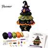 Craft Sets for Adults Halloween Tree Crochet Kit, DIY Black Cat Pumpkin Witch Handmade Yarn Projects Hat Ghost Crafting Kit Holiday Home Decor,