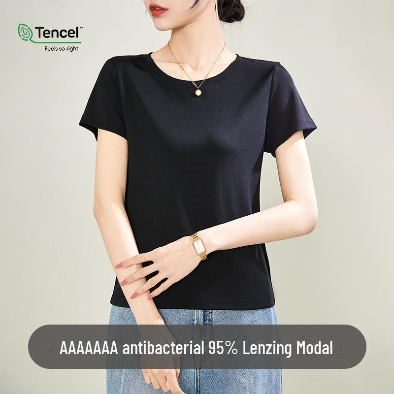 Dámské oboustranné tričko z Tencel Modalu s kulatým výstřihem a krátkým rukávem - Kolekce léto 2025