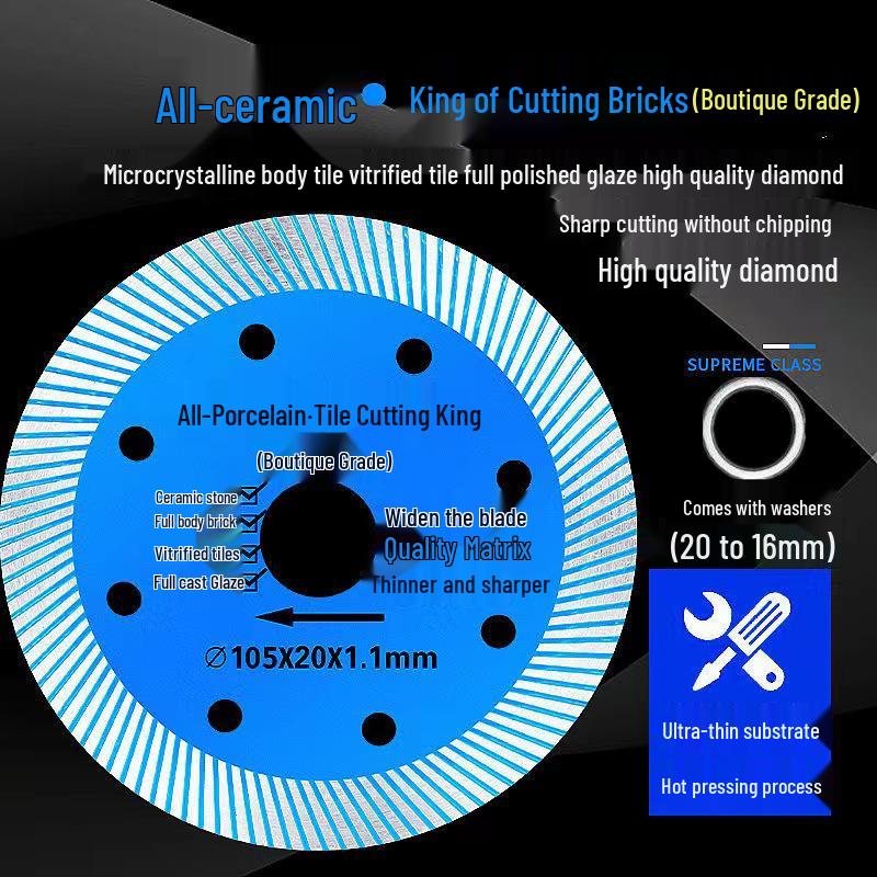 Ultra-Thin All-Porcelain Tile Cutting Disc - No-Chip Ceramic & Marble Saw Blade for Angle Grinders
