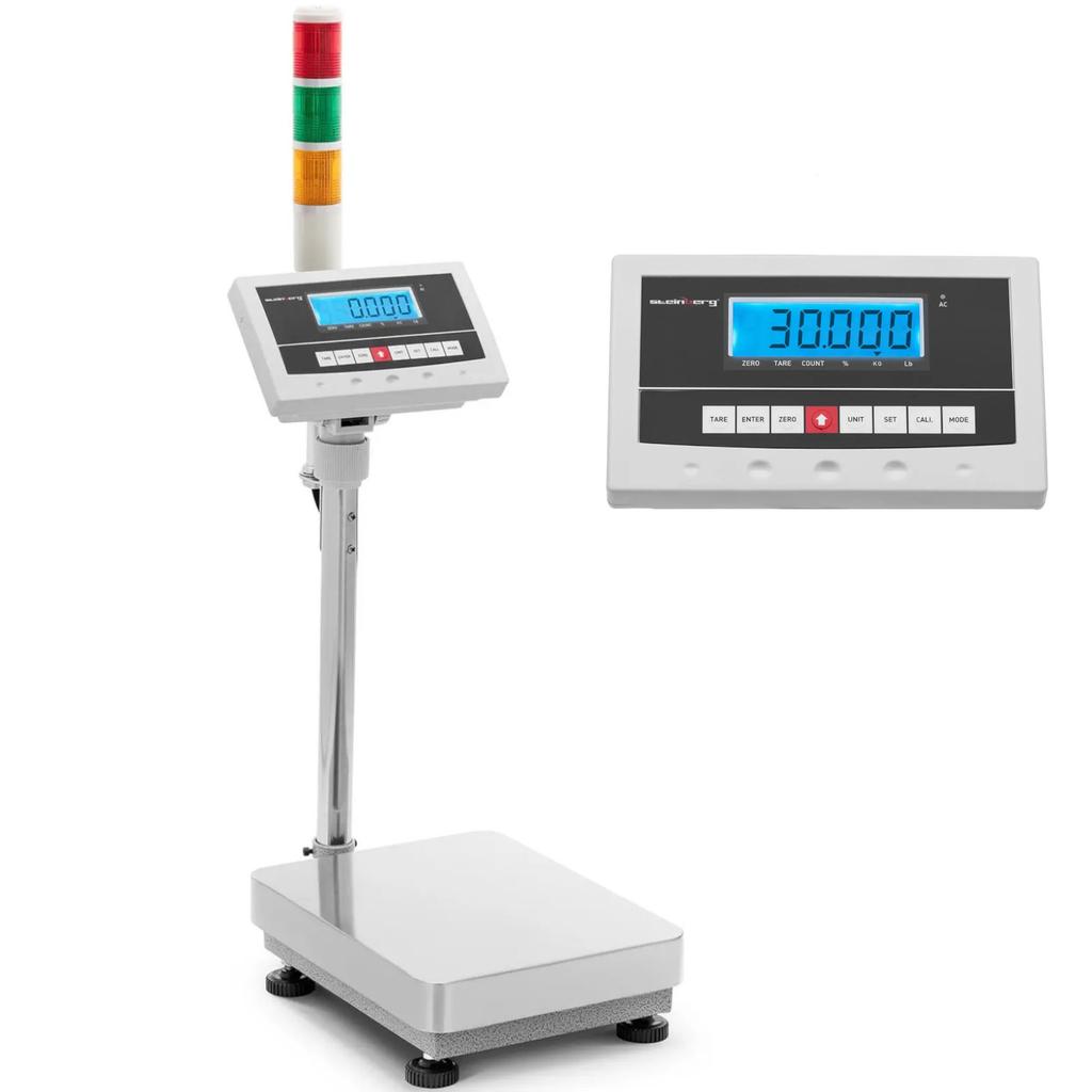 Balanza de Plataforma para Almacén con Columna de Señalización Luminosa LCD 30 Kg 0001 Kg
