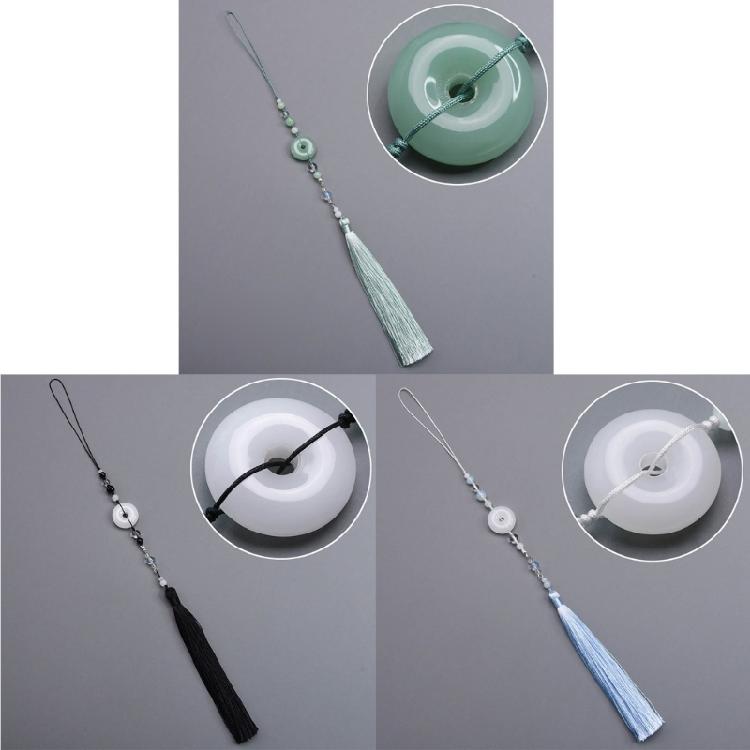 Chinesischer Hanfu Anhänger Retro Quasten Taillenanhänger Imitation Jade Kleidungsschmuck