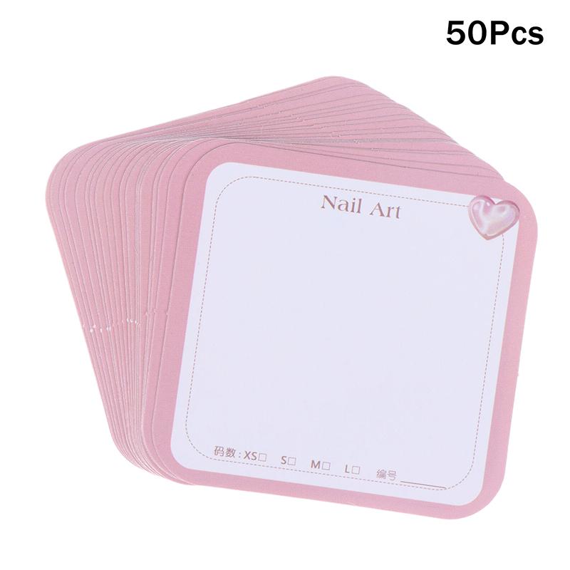 20/50 Sheets 6.5X6.3Cm Nails Packing Cardboard Handmade False Nail Design Swatch Show Cards Manicure Art Display Nailfie Prop