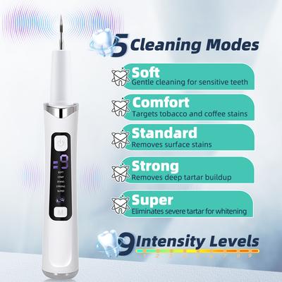 Plaque Tartar Remover for Teeth Ultrasonic Tooth Cleaner Household Inter-Dental Pointed Cleaning Calculus Scaler Oral Care Set