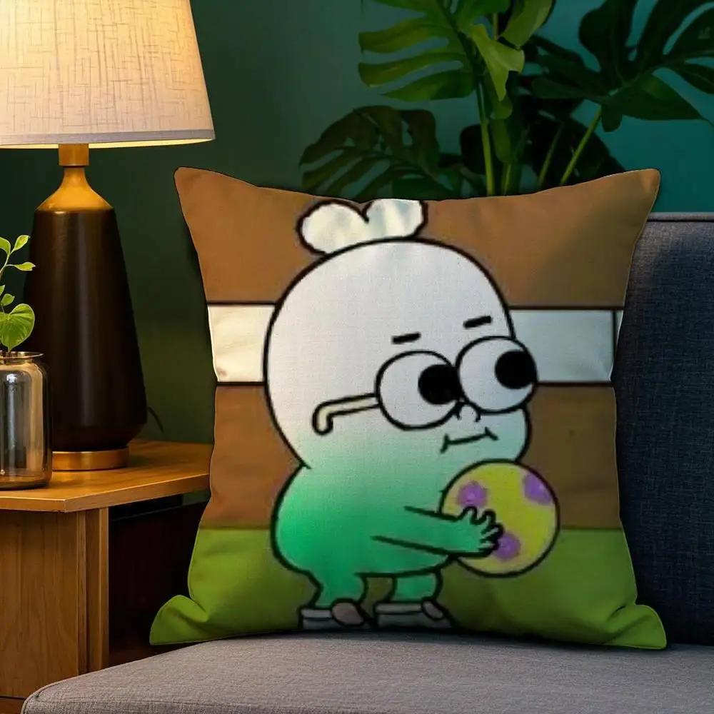 Anime Food A-Apple And Onion Pillow Case Plush Fabric Soft Double Sided Print Home Sofa High Quality Cushion Cover Throw