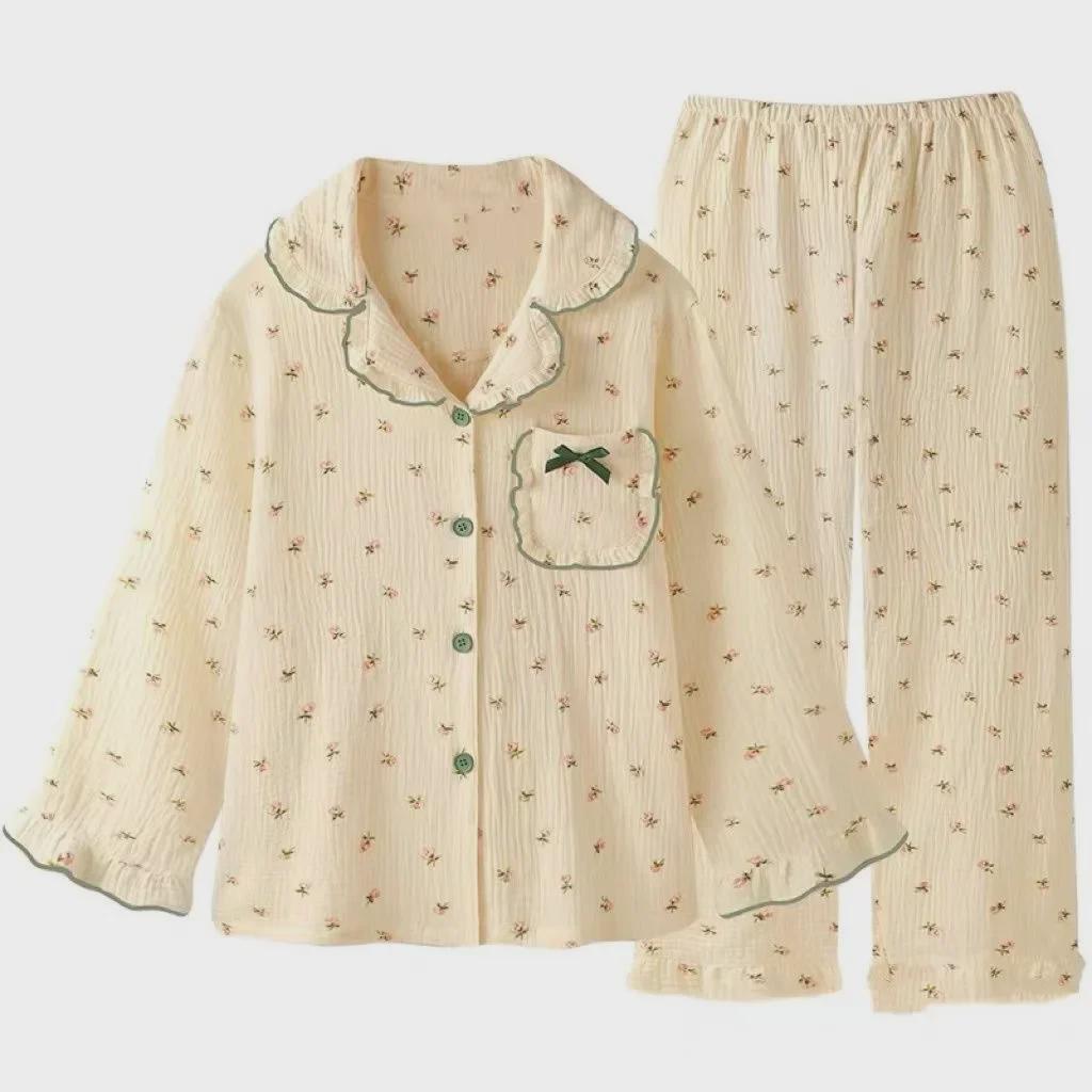 

Женский кружевной кардиган с длинными рукавами и пижамой - Милый дизайн Bubble для весны и осени M