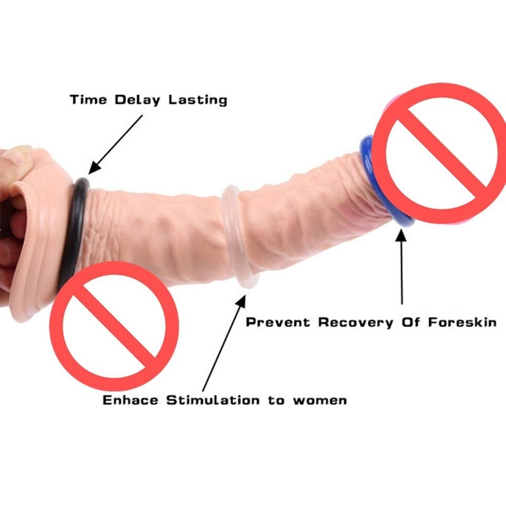 3 stücke Männlichen Penis Ring Cock Ring Verzögerung Ejakulation Scrotal Bindung Ball Stretcher Erweiterung Silikon Cockring Sex Spielzeug Für Männer