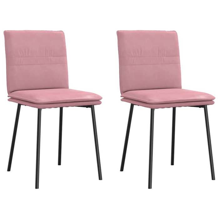 VidaXL Chaises à manger lot de 2 Rose Velours, chaise, chaise de salon, chaise d'accent, chaise de cuisine, siège de salle à 4101248