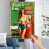 Vintage Metal Sign X Inch D Flat Design Classic Car Garage Wall Art Colorful Print Indoor Outdoor