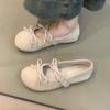 Soft-soled version~ Gentle fairy wind shallow mouth temperament Mary Jane shoes women's bow round head suede flat-soled small single shoes