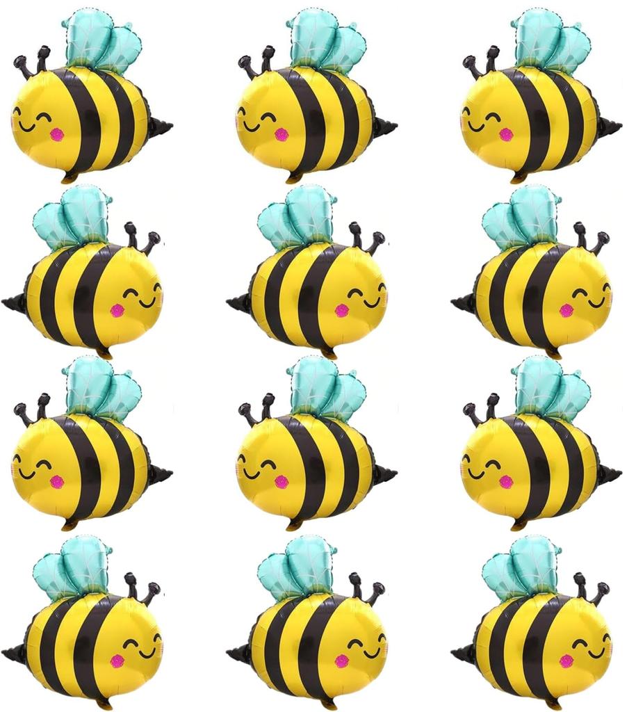Cobalt Planet Bee Balloons (12-Pack), 53cm x 62cm, Aluminum, for Birthday Parties (12 Bees)
