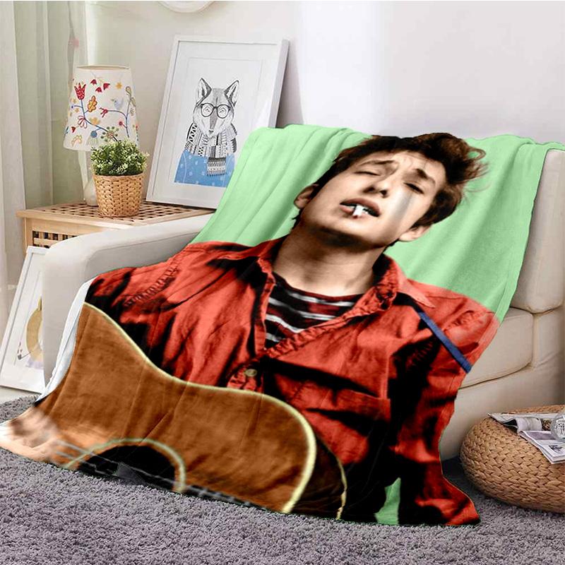 Retro Cool B-Bob Dylan Merchandise Blanket Fleece Home Popular Singer Throw Blanket Cozy Ultra-Soft for Couch Quilt