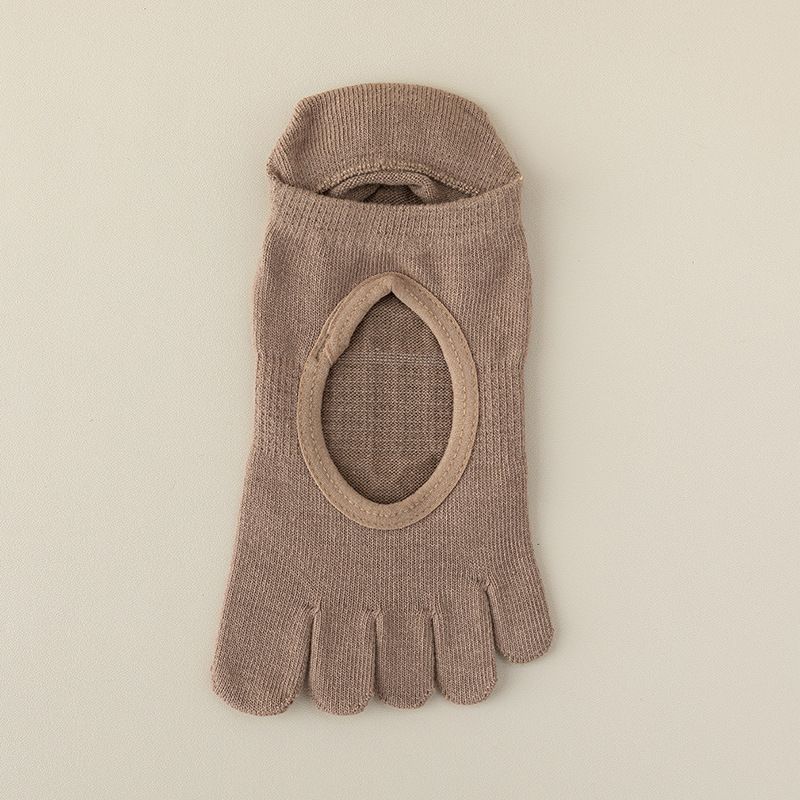 

Yoga Socks Non Slip Professional Toe Socks Indoor Sports Running Fitness Skipping Rope Pilates Short Split Toe Boat Socks Curry