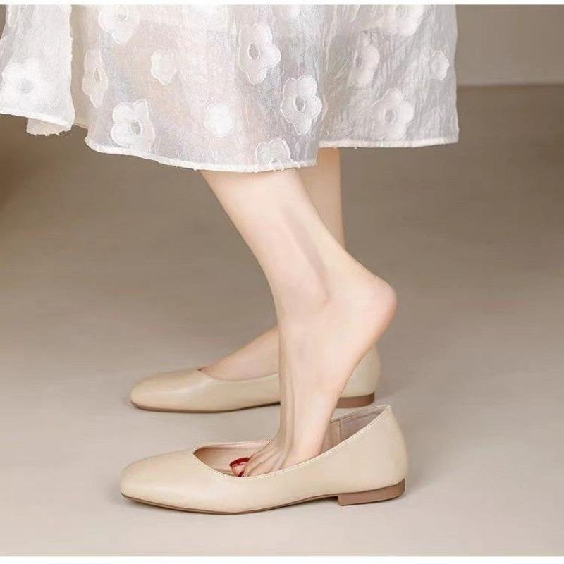 Fashion Single Shoes Nuchun 2025 New Flat Shallow Mouth Soft Slip-on Shoes