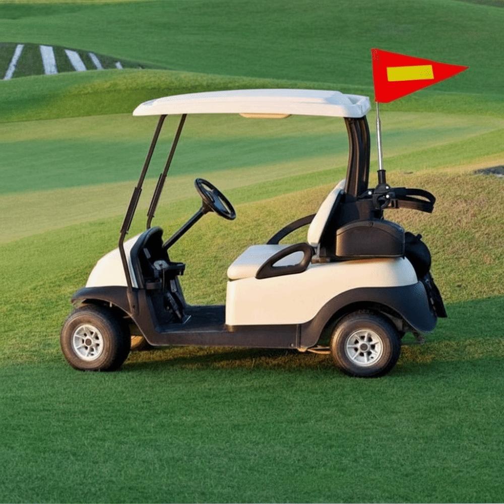 Clamp On Safety Warning Flag Telescopic Flagpole Golf Cart Flag Wheelchair