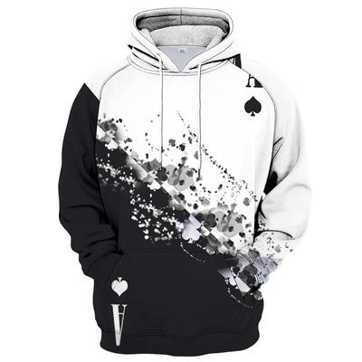 Fashion Casual 3D Print Poker Men's Hoodies Spring Autumn Long Sleeve Pullovers Hip Hop Style Sweatshirt Oversized Hoodie