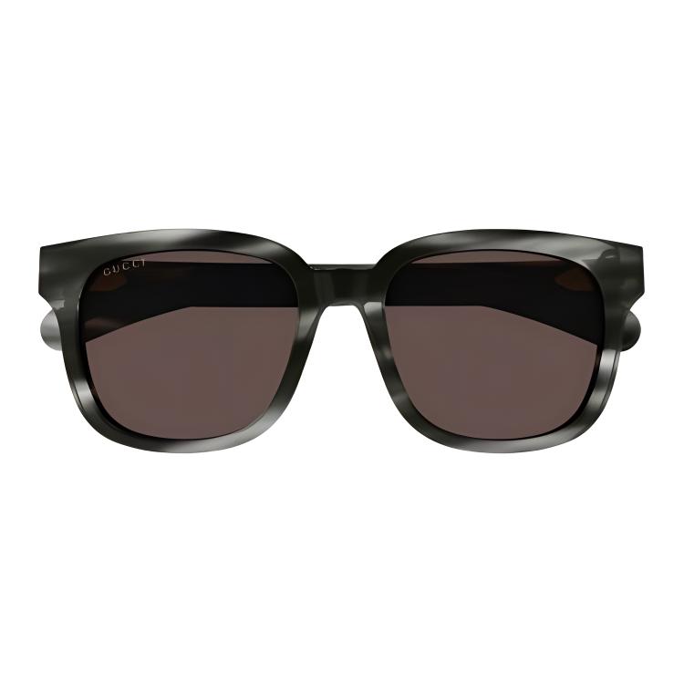 GUCCI Eyewear Specialized Fit Square Frame Logo Design Rectangular Sunglasses Men's Grey