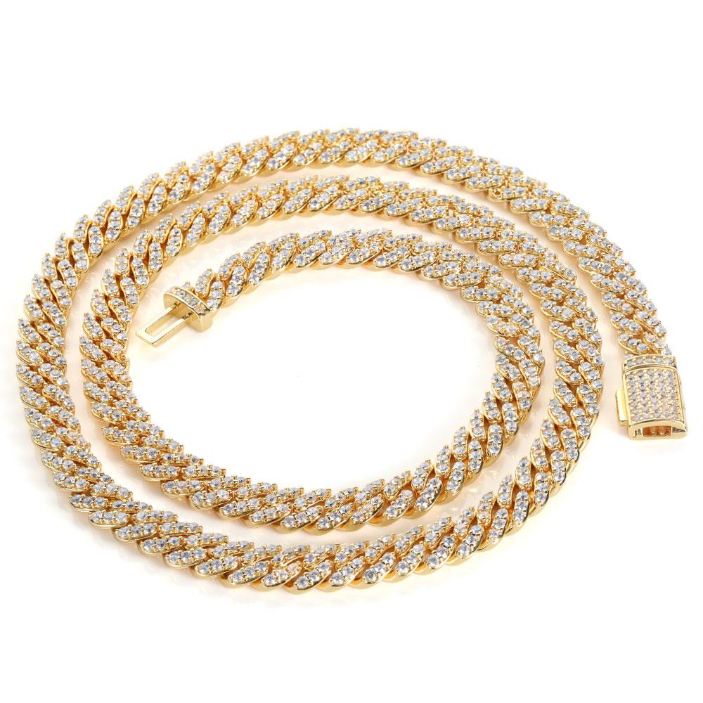 8mm Hip Hop Jewelry Diamond Iced Out Silver Thick Cuban Link Chains for Girl Cuban Necklaces Women