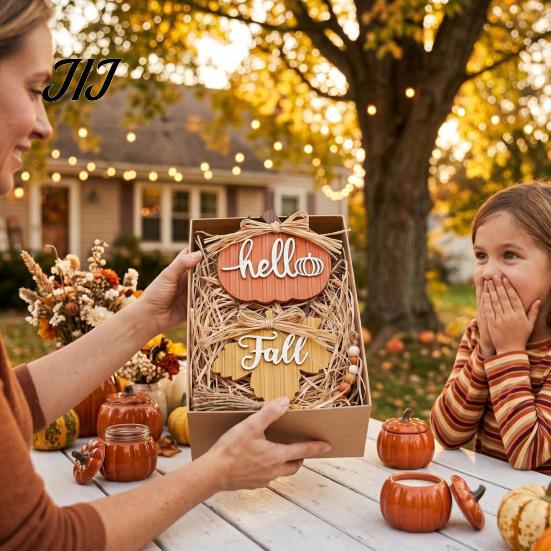 Kitchen Autumn Theme Decor Hello Fall Wooden Hanging Sign, Pumpkin Maple Leaf Door Hanger with Home Aesthetic Ornaments Tassel, Harvest Thanksgiving