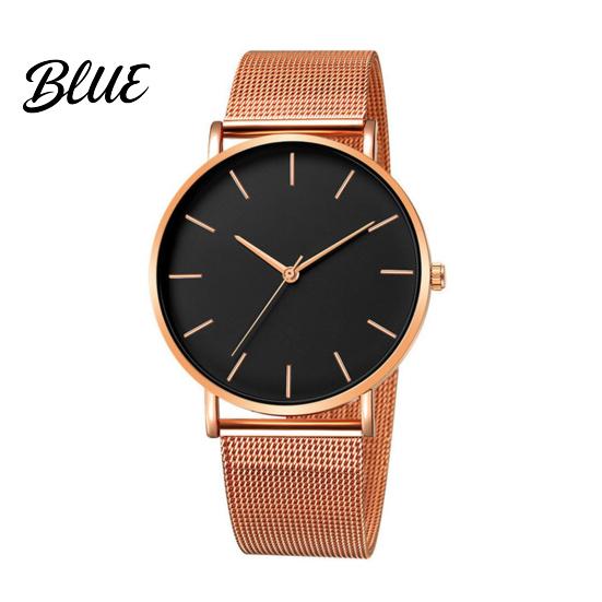 Milanese Woven Band Watch Men Mesh Minimalist Quartz Analog Simple