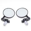 Universal Motorcycle Round Mirrors Handlebar Wing Foldable Mirrors 7/8" 22mm Aluminum Handle Bar End Rearview Side Mirrors Black