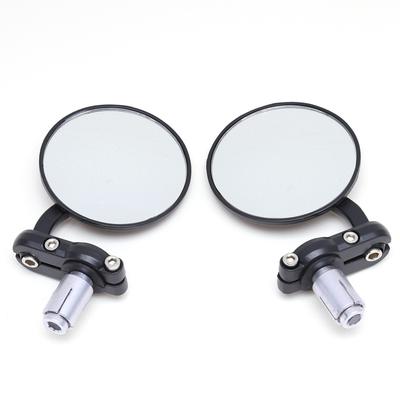 Universal Motorcycle Round Mirrors Handlebar Wing Foldable Mirrors 7/8" 22mm Aluminum Handle Bar End Rearview Side Mirrors Black