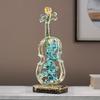 Harts Hantverk Ihålig Kristall Transparent Violin Musikinstrument Staty Geometrisk Fyrkantig Cello Heminredning