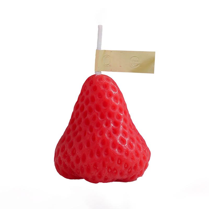Handmade Cute Strawberry Scented Soy Wax Candle – Creative Birthday Party Favor Gift