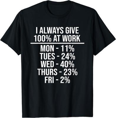 I Always Give 100% At Work Funny Work Quotes Humor Sarcastic Gift Unisex T-Shirt
